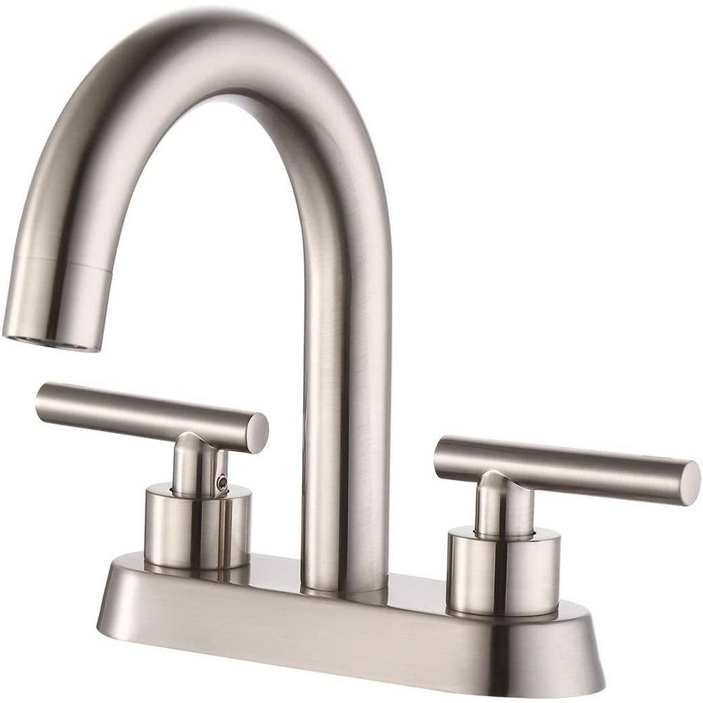 Commercial Metering Single Handle Bathroom Sink Faucet in Brushed Nickel Brass