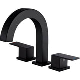Commercial Metering Double Handle Bathroom Sink Faucet in Matte Black Brass