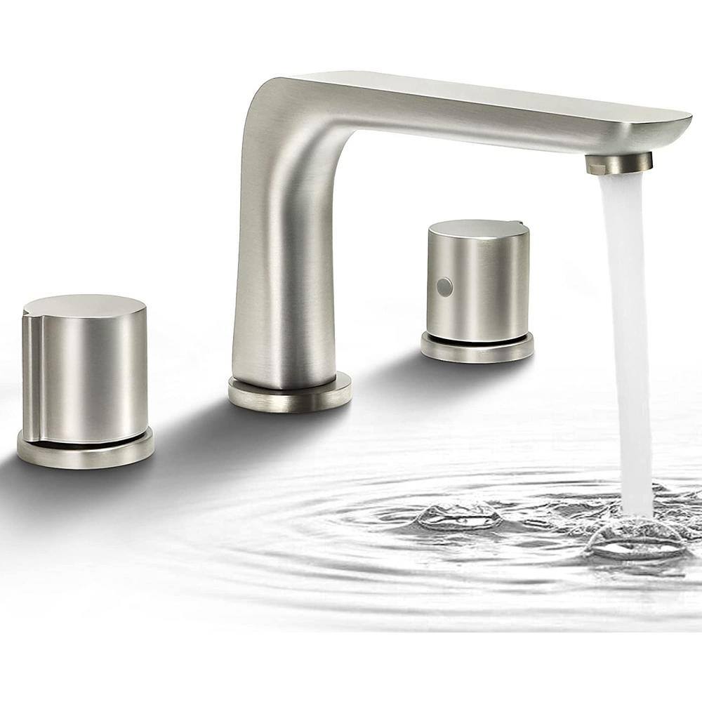 Unbranded Commercial Metering Double Handle Bathroom Sink Faucet in Brass