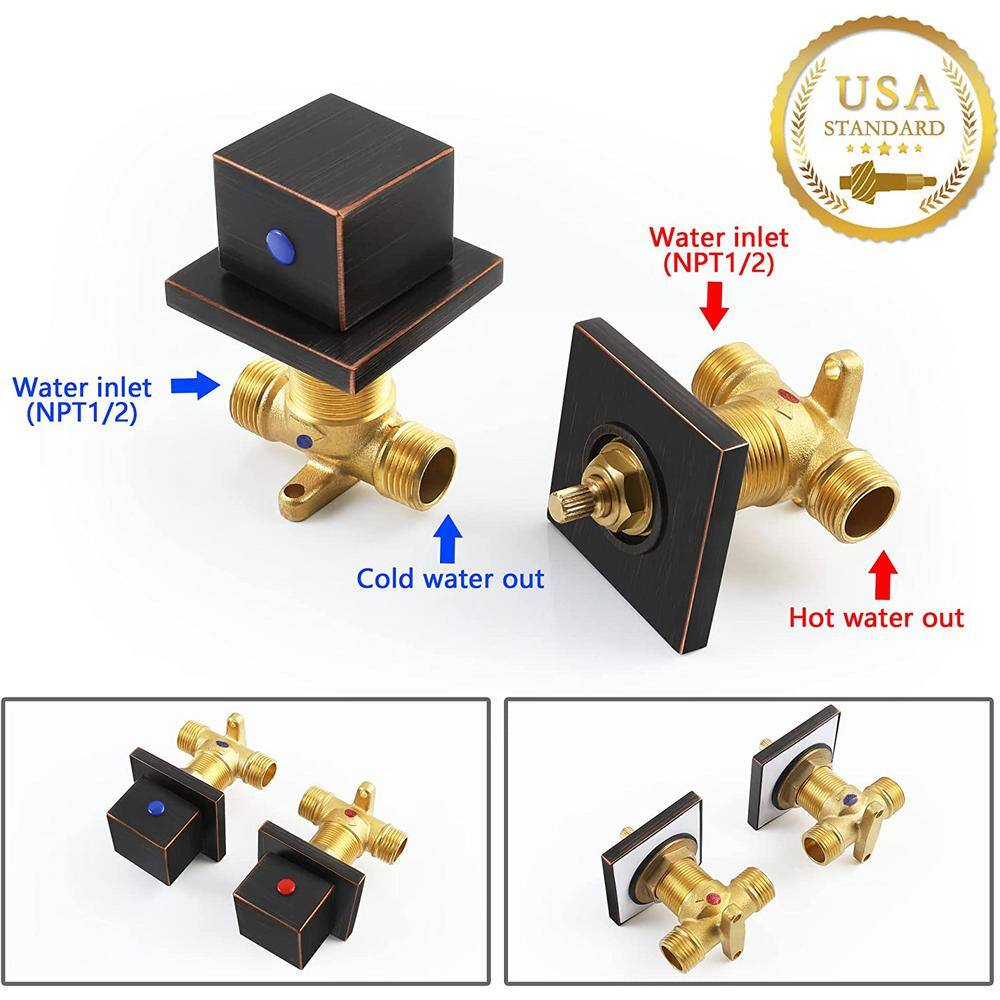 Commercial Brass Double Handle Wall Mount Bathroom Sink Faucet