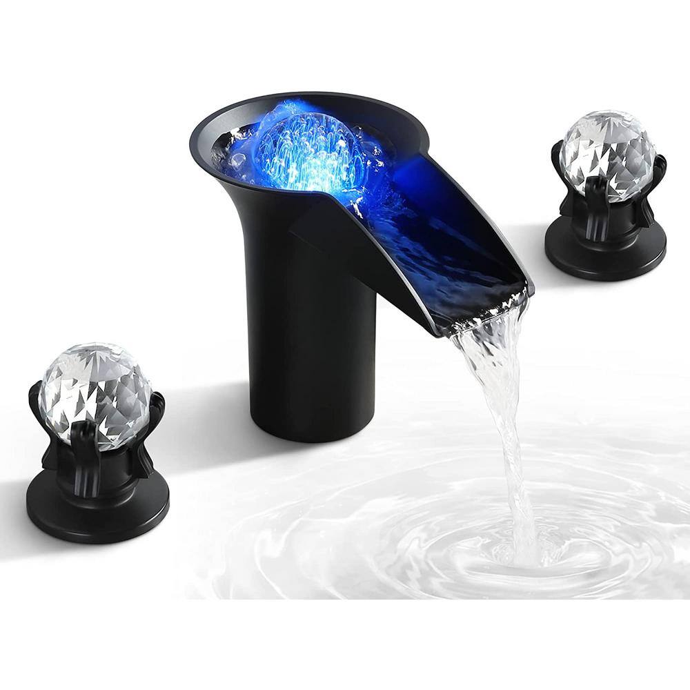 Commercial Brass Double Handle Bathroom Sink Faucet with Black Finish
