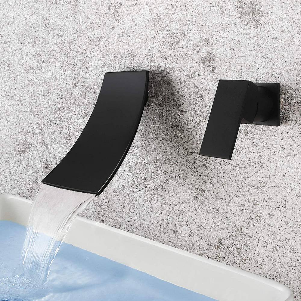 Unbranded Commercial Metering Double Handle Bathroom Sink Faucet, Wall Mount, Brass