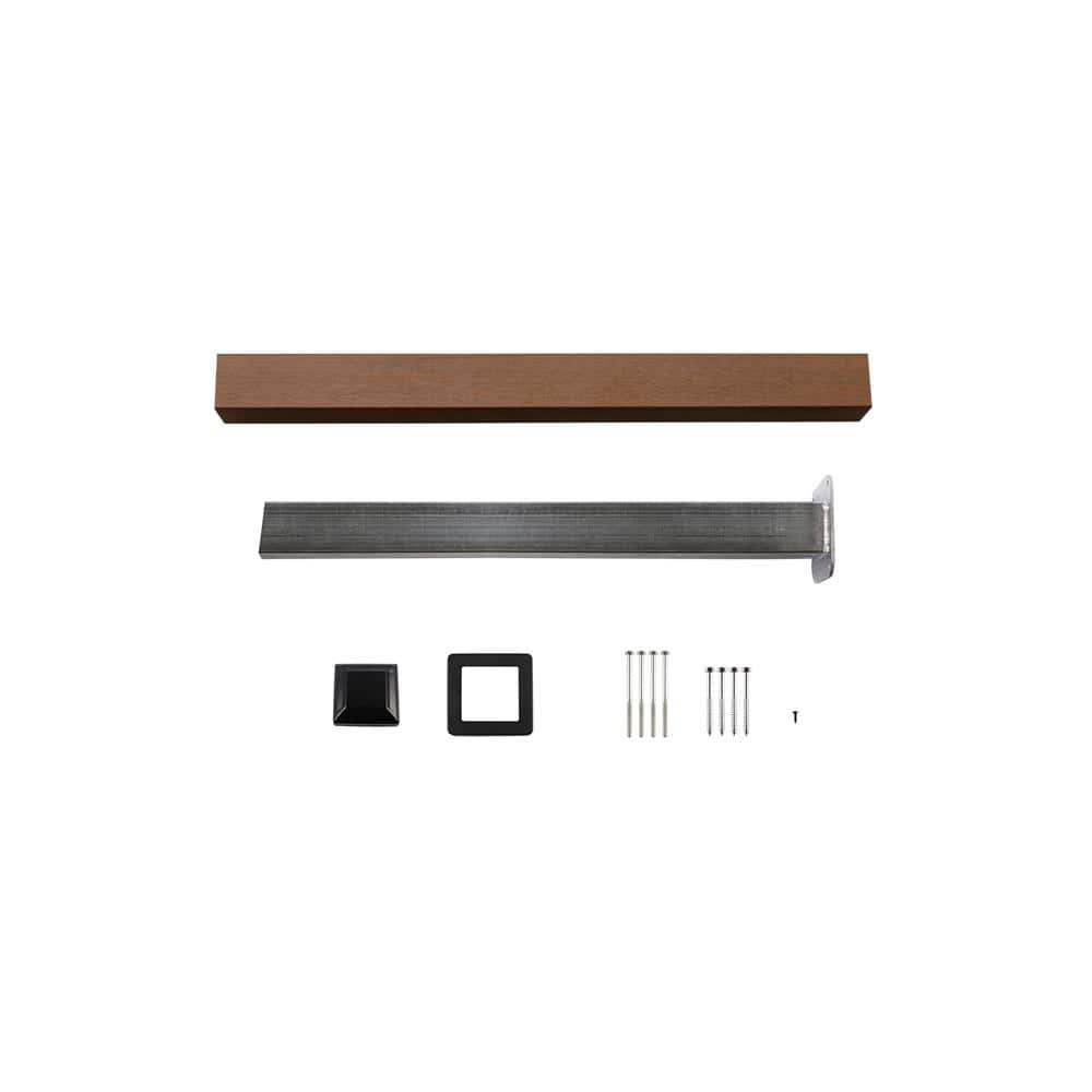 NewTechWood Ultra Shield 3.7 in. x 3.7 in. x 3.5 ft. Brazilian Ipe Composite Hemispheres 3.5 ft. Post Kit