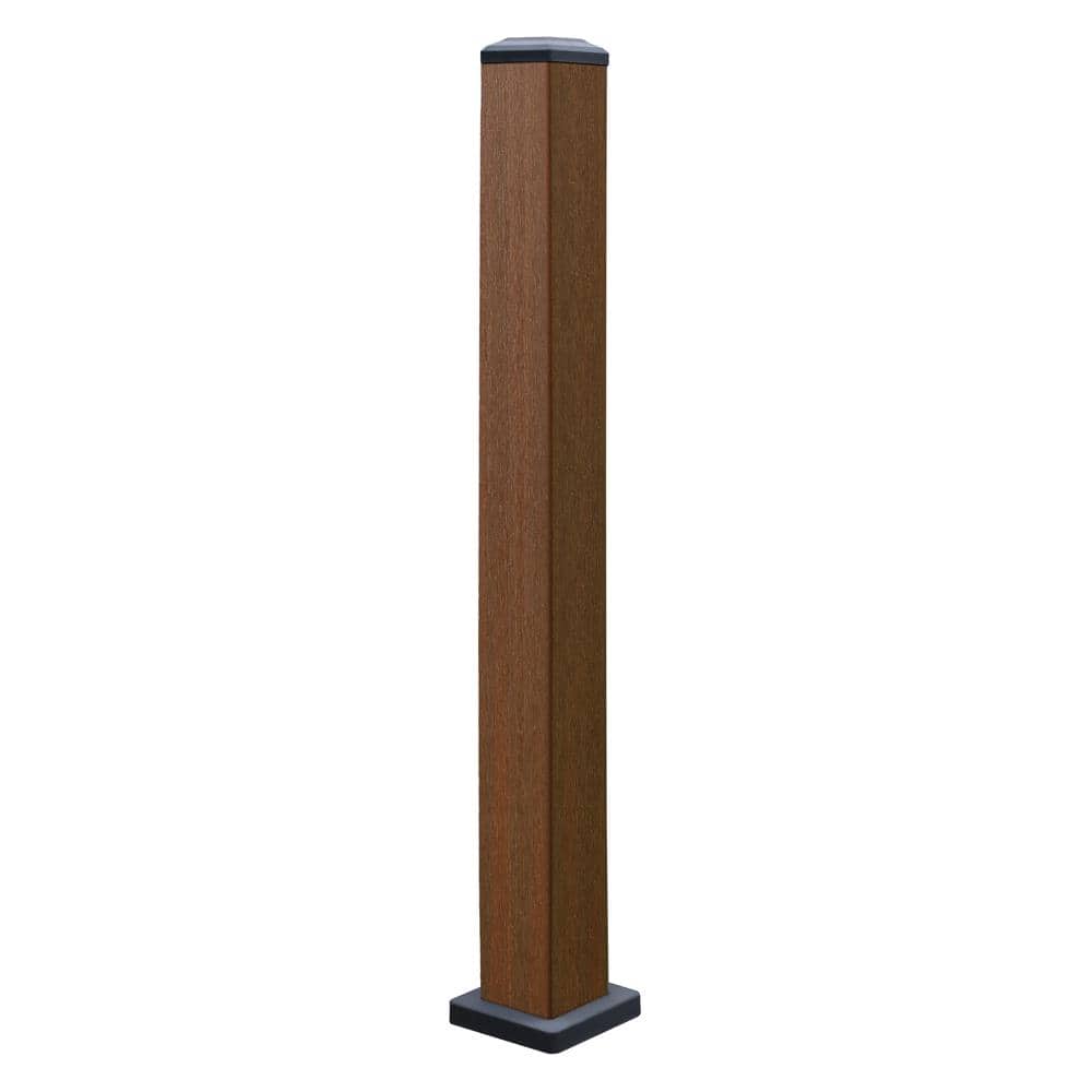 NewTechWood Ultra Shield 3.7 in. x 3.7 in. x 3.5 ft. Brazilian Ipe Composite Hemispheres 3.5 ft. Post Kit