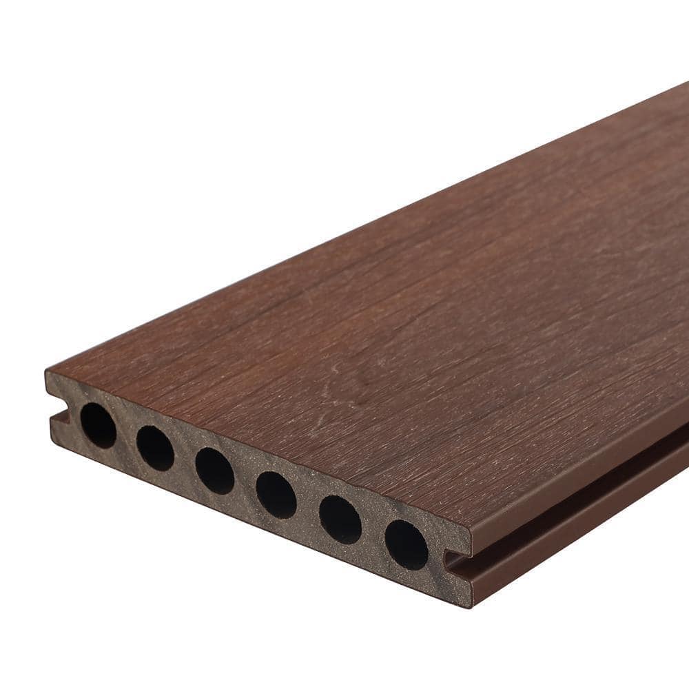 NewTechWood UltraShield Natural Voyager 1 in. x 6 in. x 8 ft. Brazilian IPE Hollow Composite Decking Board