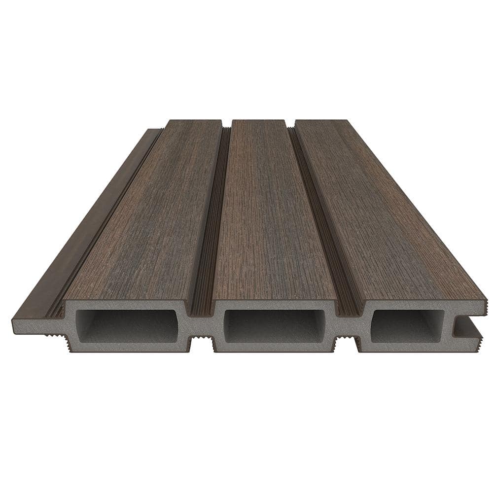 NewTechWood Ultra Easy Fencing 6 ft. H x 6 ft. W Brazilian Ipe Wood Plastic Composite Horizontal Fence Panel Section with Gray Frame