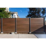 NewTechWood Ultra Easy Fencing 6 ft. H x 6 ft. W Brazilian Ipe Wood Plastic Composite Horizontal Fence Panel Section with Gray Frame