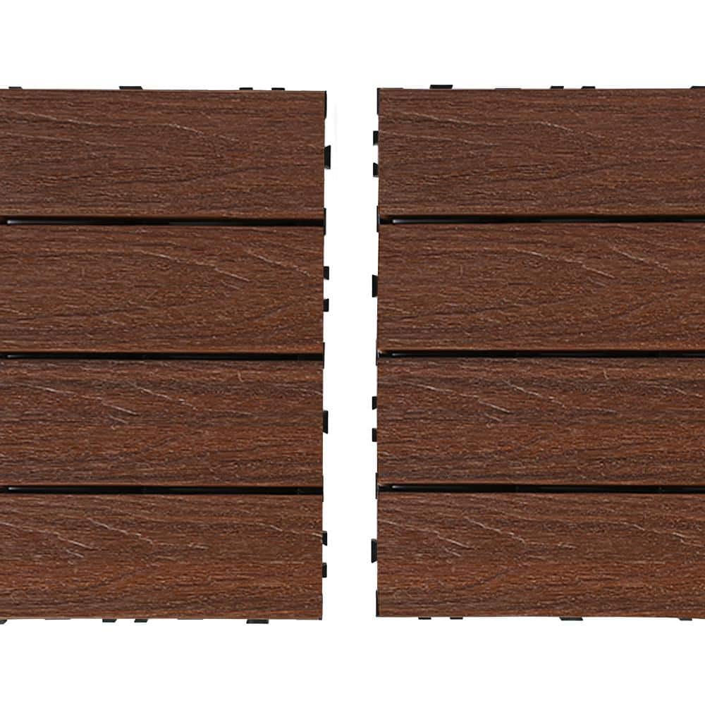 NewTechWood UltraShield Naturale 1 ft. x 2 ft. Quick Deck Outdoor Composite Deck Tile in Brazilian Ipe (20 sq. ft. per Box)