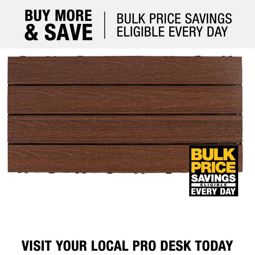 NewTechWood UltraShield Naturale 1 ft. x 2 ft. Quick Deck Outdoor Composite Deck Tile in Brazilian Ipe (20 sq. ft. per Box)