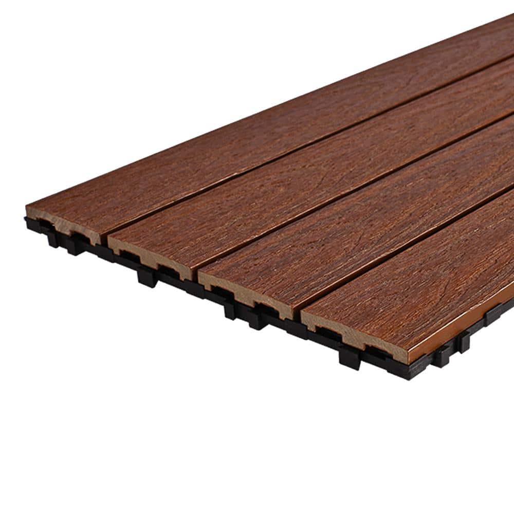NewTechWood UltraShield Naturale 1 ft. x 2 ft. Quick Deck Outdoor Composite Deck Tile in Brazilian Ipe (20 sq. ft. per Box)