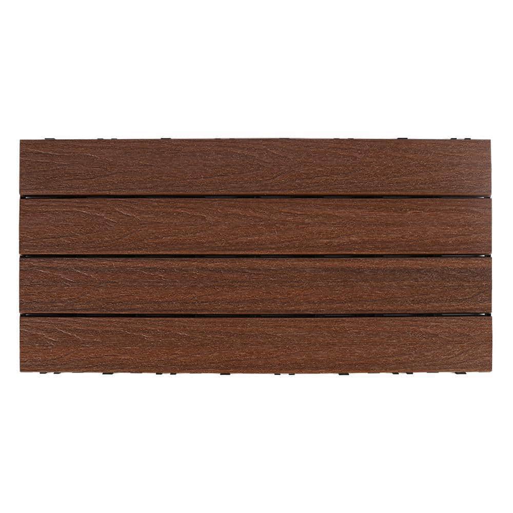 NewTechWood UltraShield Naturale 1 ft. x 2 ft. Quick Deck Outdoor Composite Deck Tile in Brazilian Ipe (20 sq. ft. per Box)