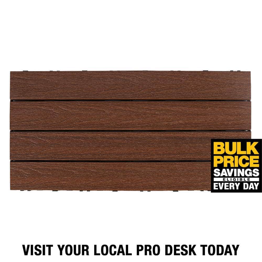 NewTechWood UltraShield Naturale 1 ft. x 2 ft. Quick Deck Outdoor Composite Deck Tile in Brazilian Ipe (20 sq. ft. per Box)