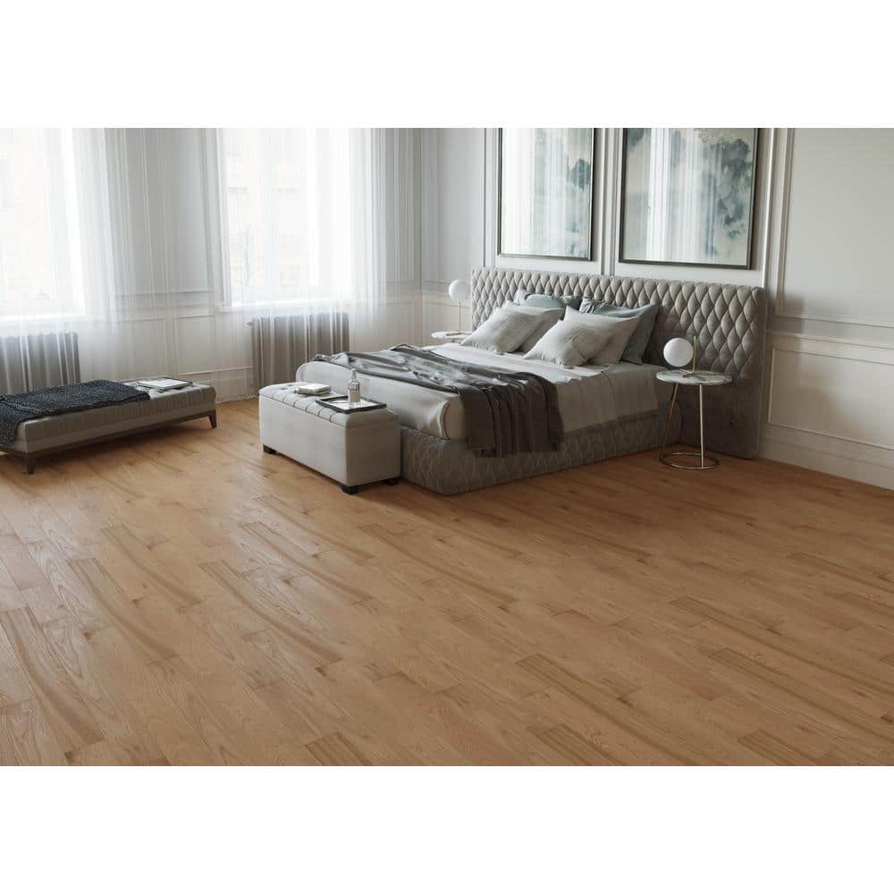 ACQUA FLOORS Brewster Oak 1/4 in. T x 5 in. W Click Lock Wire Brushed Engineered Hardwood Flooring (16.7 sq.ft./case)
