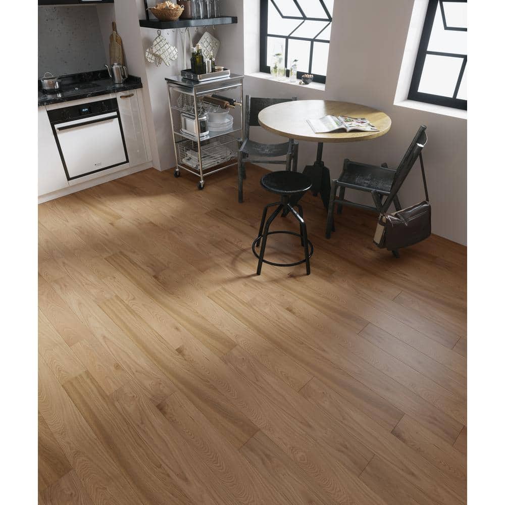 ACQUA FLOORS Brewster Oak 1/4 in. T x 5 in. W Click Lock Wire Brushed Engineered Hardwood Flooring (16.7 sq.ft./case)