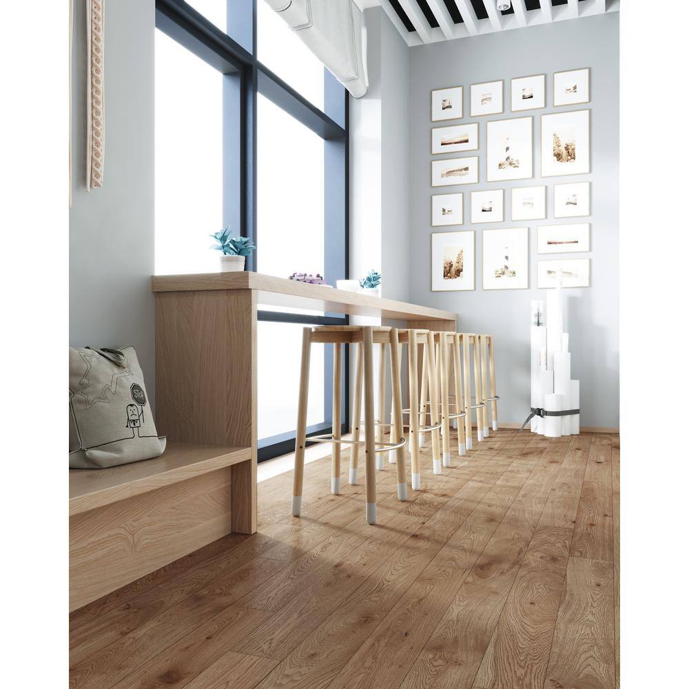 ACQUA FLOORS Brewster Oak 1/4 in. T x 5 in. W Click Lock Wire Brushed Engineered Hardwood Flooring (16.7 sq.ft./case)