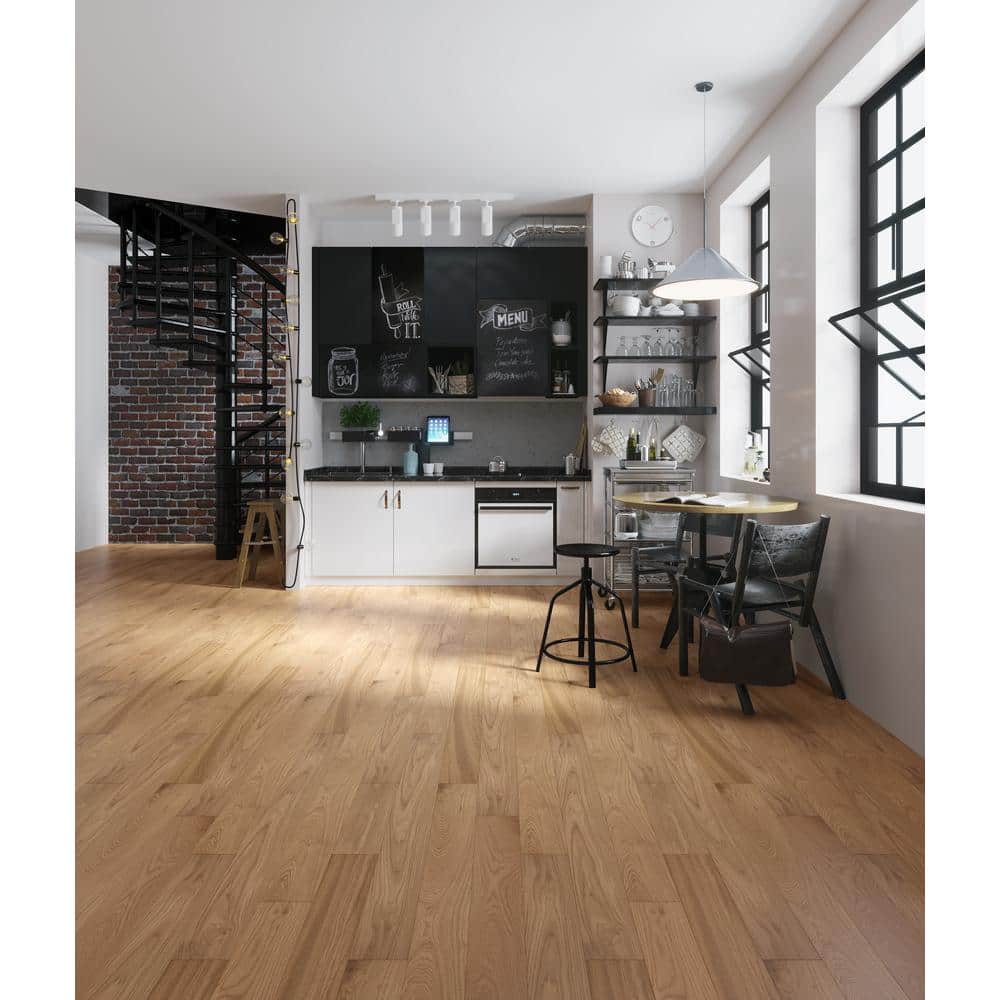 ACQUA FLOORS Brewster Oak 1/4 in. T x 5 in. W Click Lock Wire Brushed Engineered Hardwood Flooring (16.7 sq.ft./case)