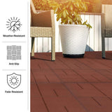 Pure Garden 5.33 ft. x 5.33 ft. Rubber Deck Tile in Brick Red (28 sq. ft.) (8-Pack)