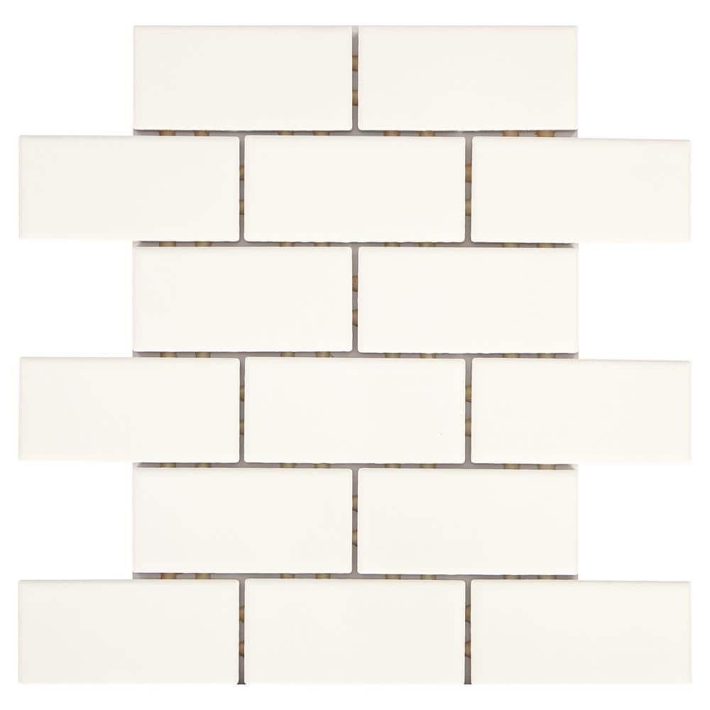 Daltile Restore Bright White 12 in. x 12 in. x 6.35 mm Ceramic Mosaic Wall Tile (0.83 sq. ft. per piece)