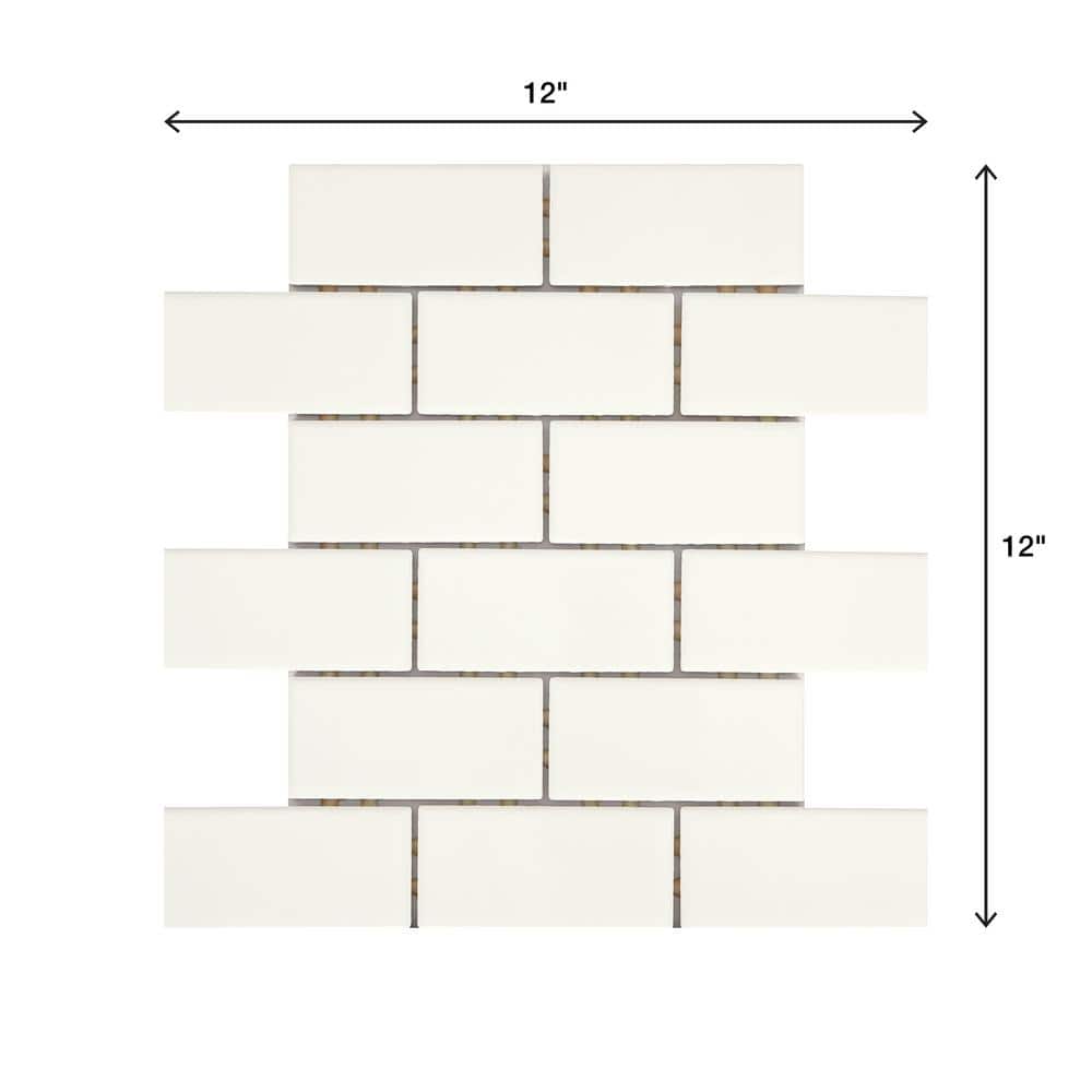 Daltile Restore Bright White 12 in. x 12 in. x 6.35 mm Ceramic Mosaic Wall Tile (0.83 sq. ft. per piece)