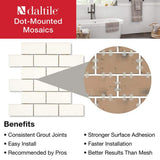 Daltile Restore Bright White 12 in. x 12 in. x 6.35 mm Ceramic Mosaic Wall Tile (0.83 sq. ft. per piece)