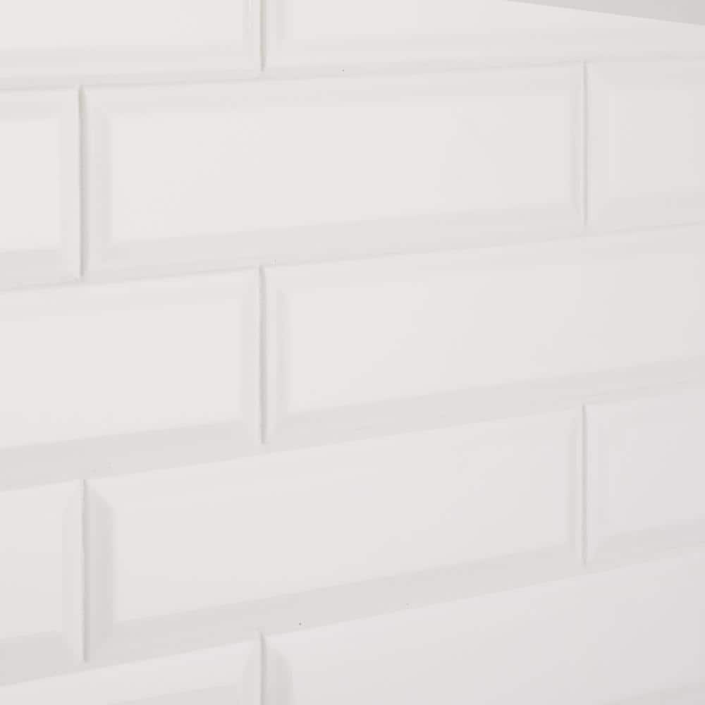 Daltile Restore Bright White 3 in. x 12 in. Ceramic Bevel Wall Tile (9 sq. ft. / case)