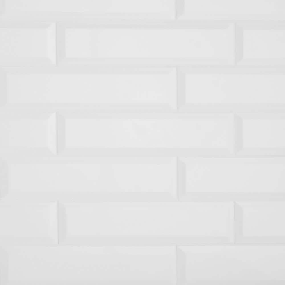 Daltile Restore 3 in. x 12 in. Ceramic Bevel Bright White Subway Tile (9 sq. ft. per Case)