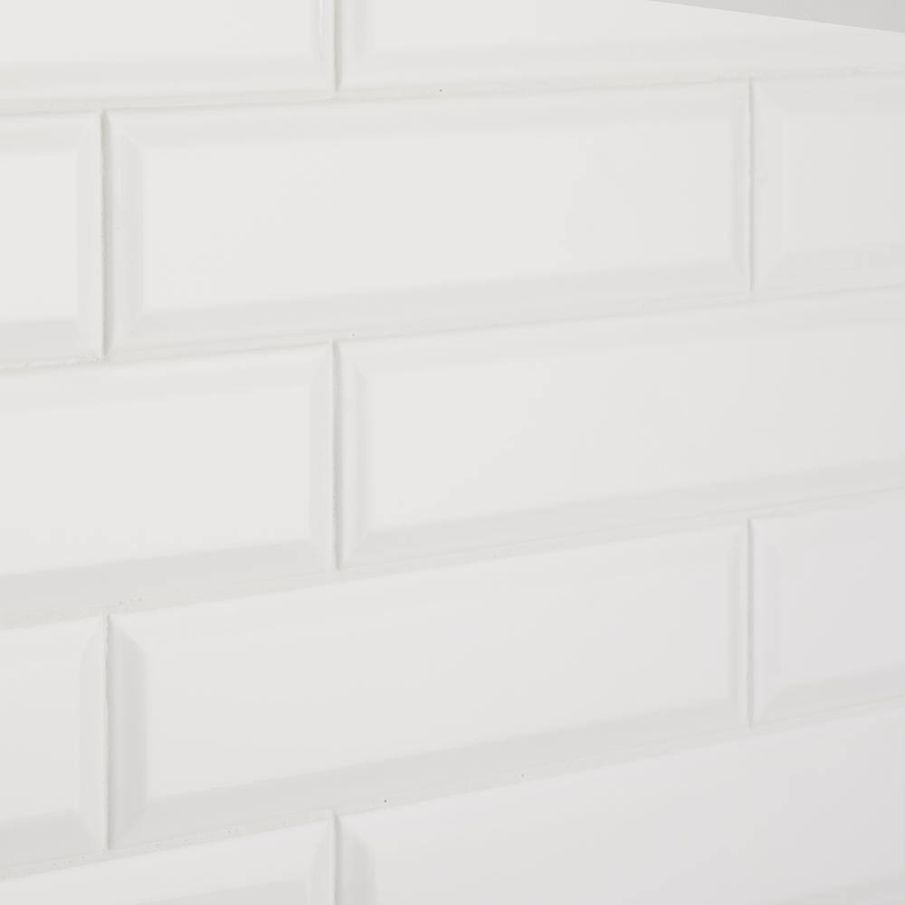 Daltile Restore 3 in. x 12 in. Ceramic Bevel Bright White Subway Tile (9 sq. ft. per Case)