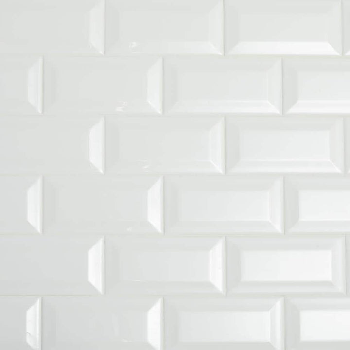 Daltile Restore 3 in. x 6 in. Ceramic Bevel Bright White Subway Tile (10 sq. ft. / case)