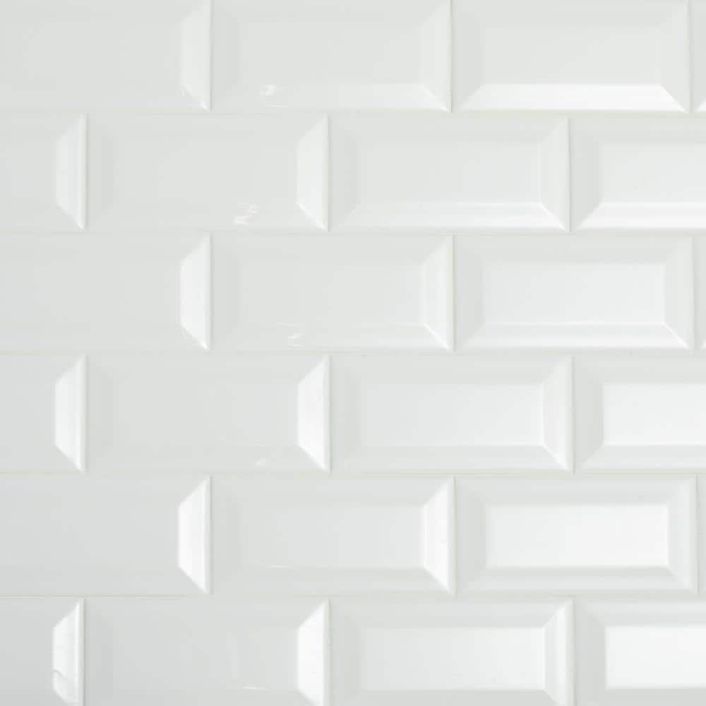 Daltile Restore Bright White 3 in. x 6 in. Ceramic Bevel Wall Tile (10 sq. ft. / case)