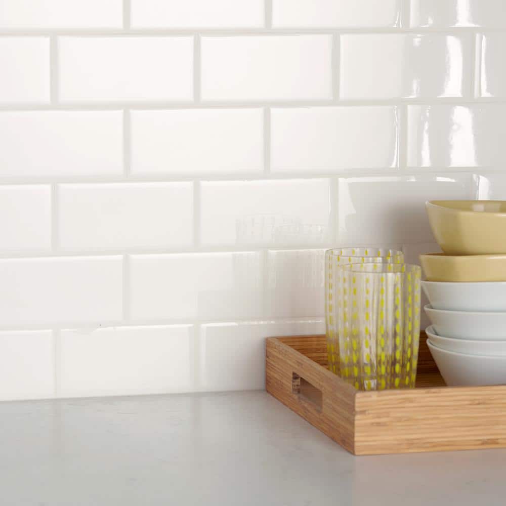 Daltile Restore 3 in. x 6 in. Bright White Glossy Ceramic Subway Wall Tile (12.5 sq. ft./Case)