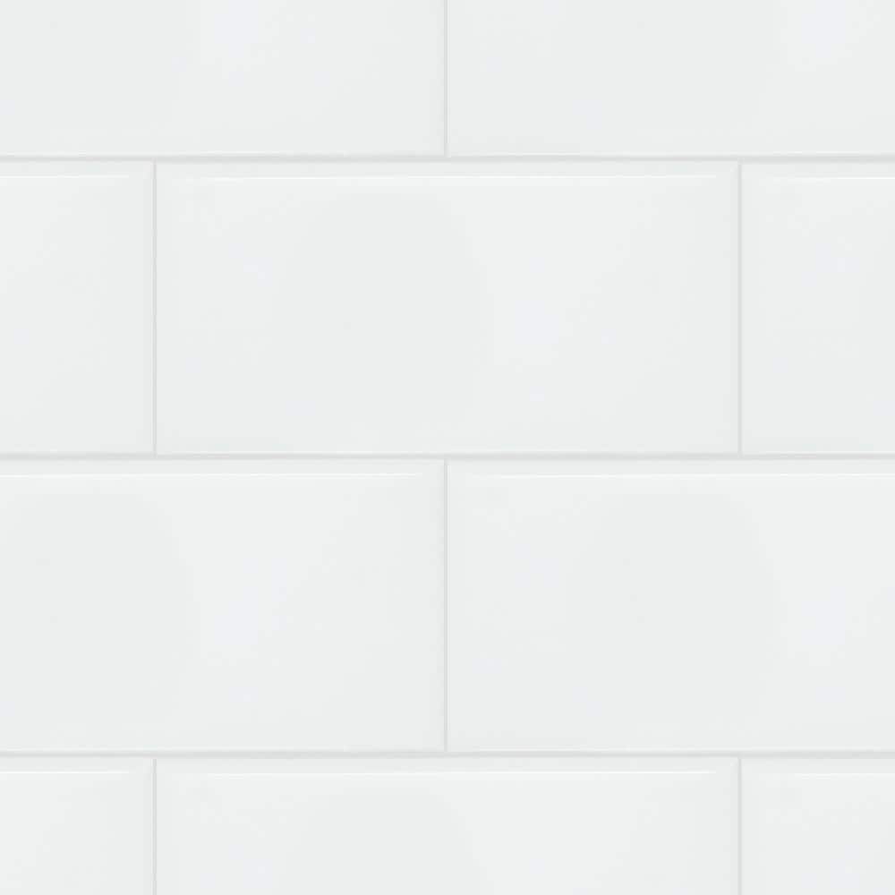 Daltile Restore Bright White 3 in. x 6 in. Ceramic Modular Wall Tile, Glossy Subway, 12.5 sq. ft. per Case