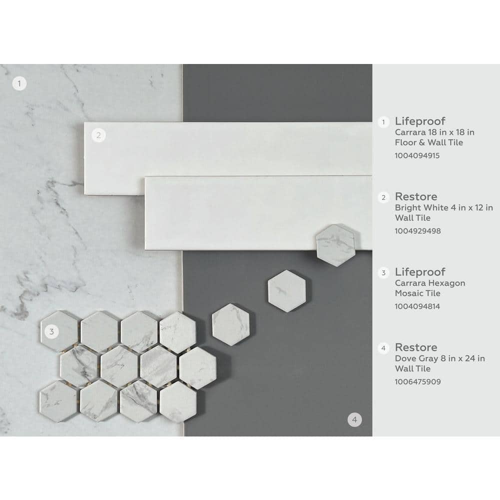Daltile Restore Bright White 4 in. x 12 in. Glazed Ceramic Wall Tile (10.64 sq. ft. / case)
