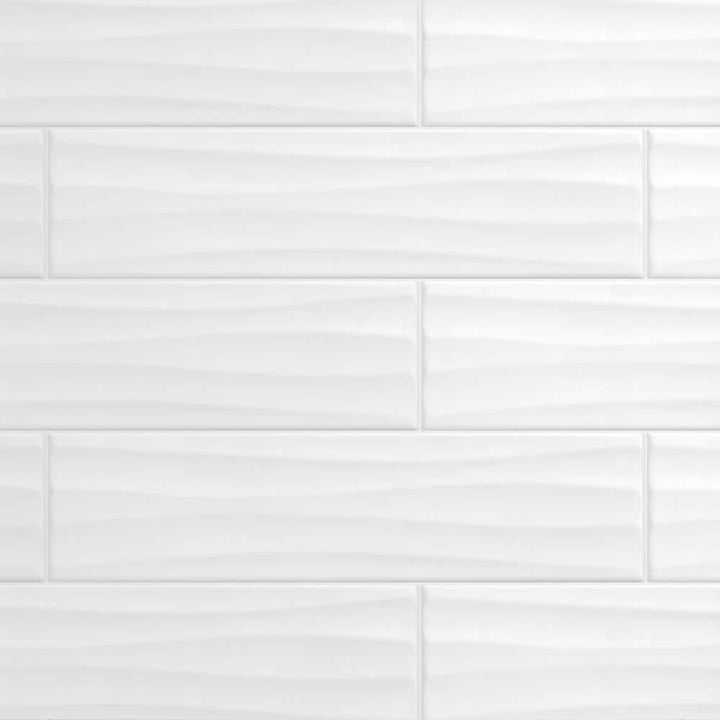 Daltile Restore Bright White 4 in. x 16 in. Ceramic Wavy Wall Tile (13.20 sq. ft. / case)