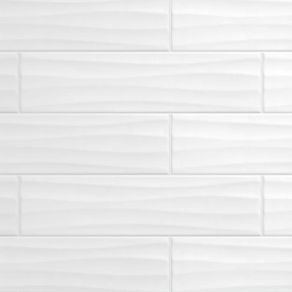 Daltile Restore Bright White 4 in. x 16 in. Ceramic Wavy Wall Tile (13.20 sq. ft. per Case)