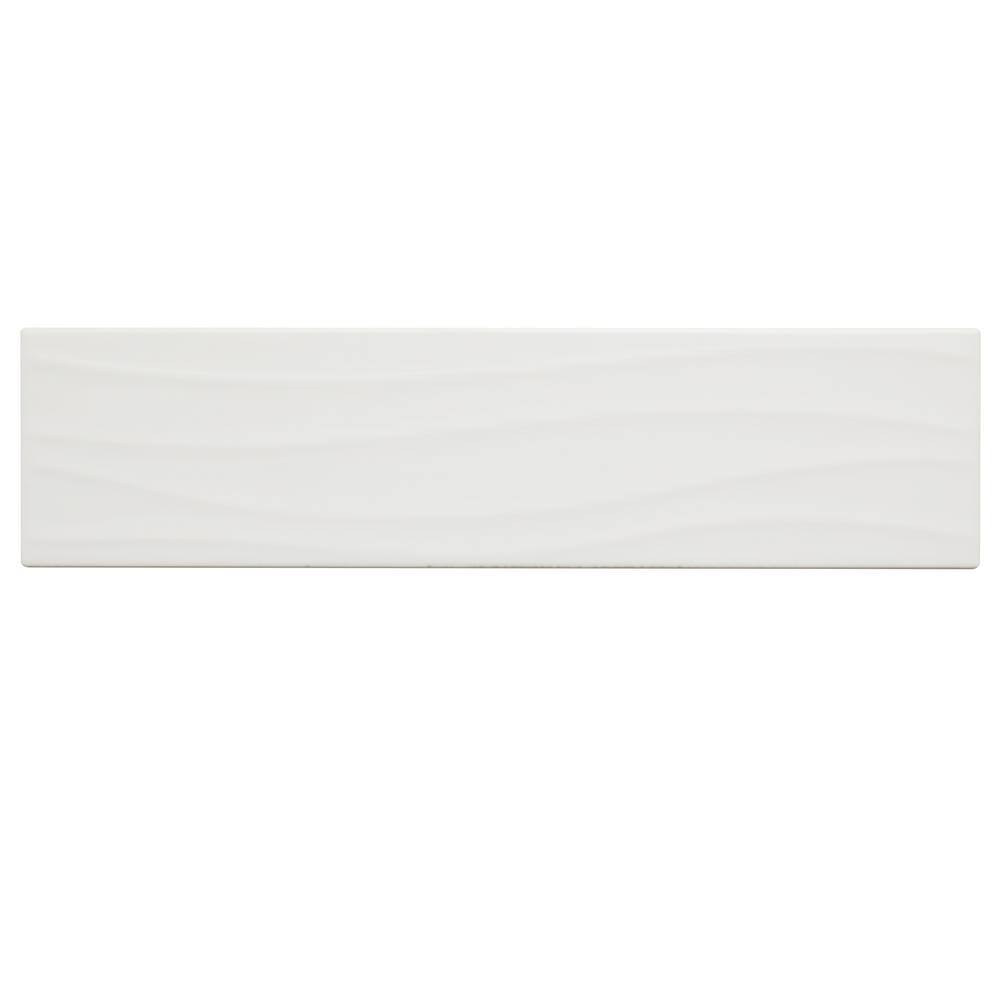 Daltile Restore Bright White 4 in. x 16 in. Ceramic Wavy Wall Tile (13.20 sq. ft. per Case)
