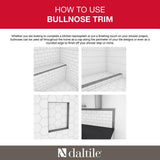 Daltile Restore Bright White 2 in. x 6 in. Ceramic Bullnose Wall Trim (0.08 sq. ft. per Piece)