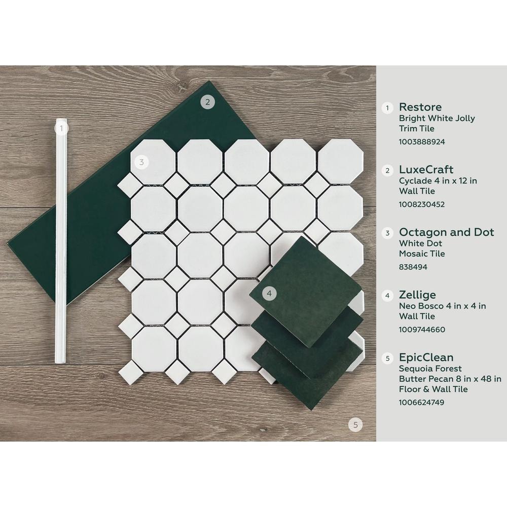 Daltile Restore Bright White 1/2 in. x 12 in. Glazed Ceramic Wall Jolly Trim Tile, 4-Pack (0.04 sq. ft. per piece)