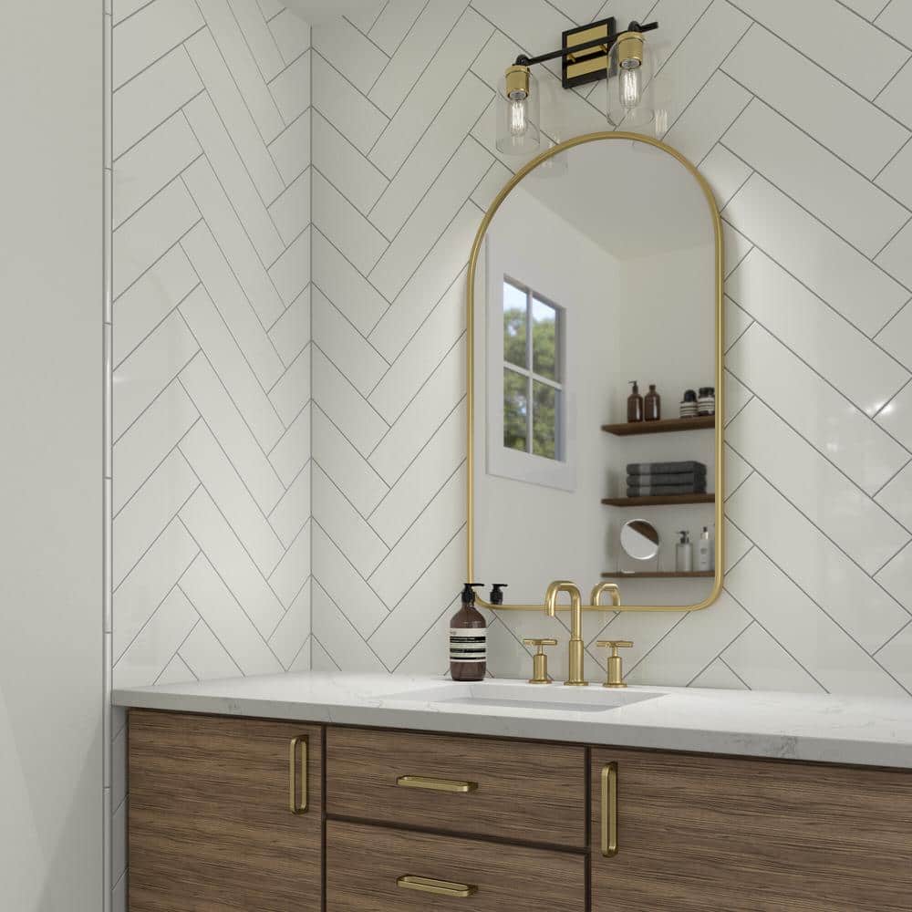 Daltile Restore Bright White 1/2 in. x 12 in. Glazed Ceramic Wall Jolly Trim Tile, 4-Pack (0.04 sq. ft. per piece)