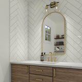 Daltile Restore Bright White 1/2 in. x 12 in. Glazed Ceramic Wall Jolly Trim Tile, 4-Pack (0.04 sq. ft. per piece)