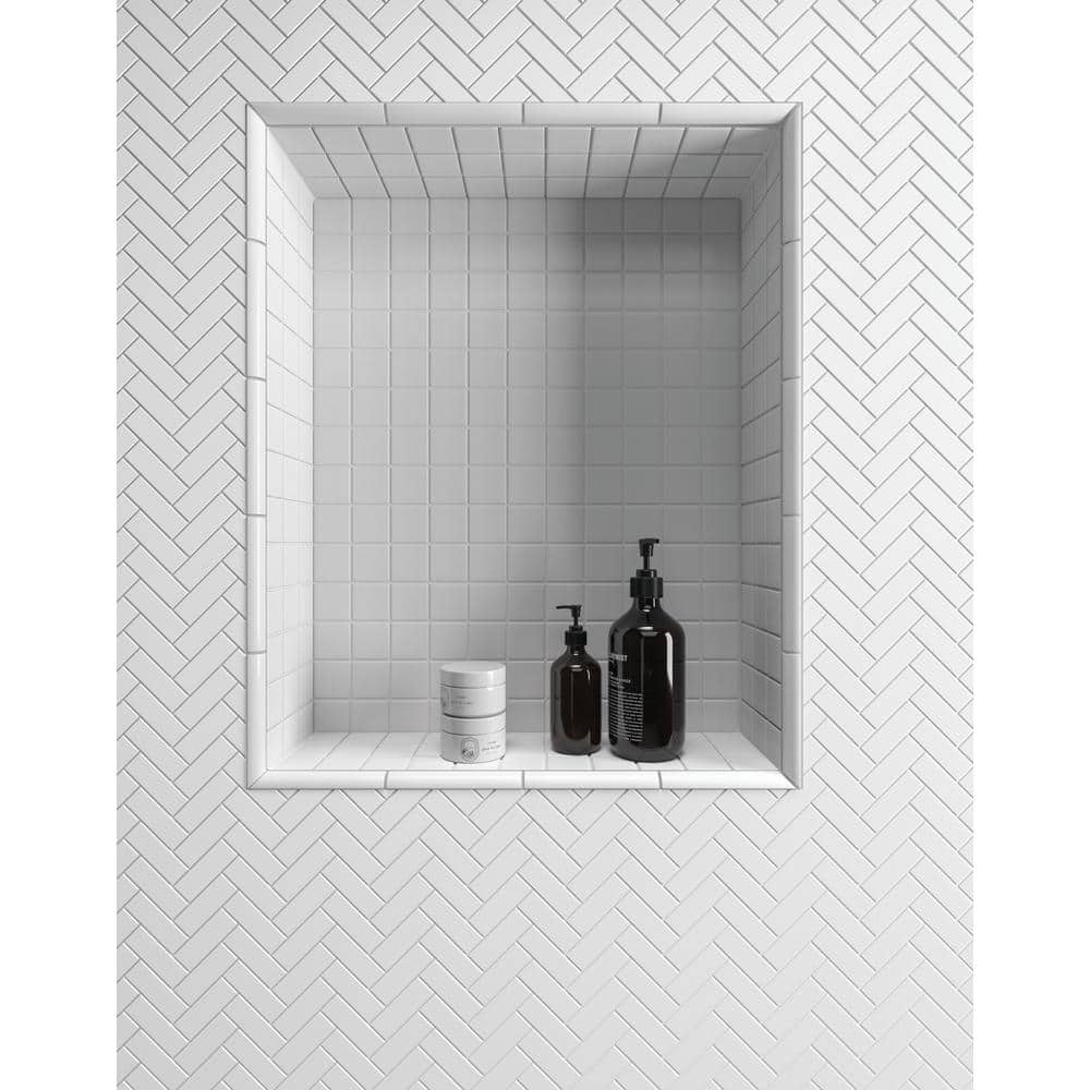 Daltile Restore Bright White 1 in. x 6 in. Ceramic Quarter Round Wall Trim Tile (0.03 sq. ft. / Piece)