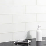 Ivy Hill Tile Contempo Bright White Frosted 4 in. x 12 in. x 8 mm Glass Subway Tile (15 pieces, 5 sq. ft./Box)