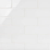 Ivy Hill Tile Contempo Bright White 4 in. x 12 in. x 8 mm Polished Glass Subway Floor and Wall Tile (15 Pieces, 5 sq. ft./Box)