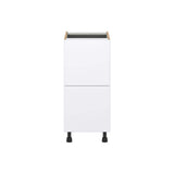 J COLLECTION Fairhope Bright White Slab Assembled Base Kitchen Cabinet with 2 Drawers (15 in. W x 34.5 in. H x 24 in. D)