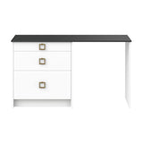 J COLLECTION Fairhope 61 in. W x 34.5 in. H x 24 in. D Bright White Simple Desk Bundle 1