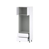 J COLLECTION Fairhope Bright White Slab Assembled Pantry Micro/Oven Kitchen Cabinet (30 in. W x 89.5 in. H x 24 in. D)