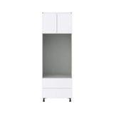 J COLLECTION Fairhope Bright White Slab Assembled Pantry Micro/Oven Kitchen Cabinet (30 in. W x 89.5 in. H x 24 in. D)