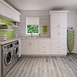 J COLLECTION Fairhope Bright White Slab Assembled Vanity ADA Drawer Base Cabinet with 3 Drawers (12 in. W x 30 in. H x 21 in. D)