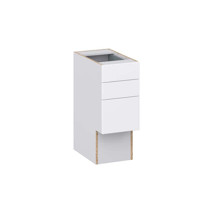 J COLLECTION Fairhope Bright White Slab Assembled Vanity ADA Drawer Base Cabinet with 3 Drawers (12 in. W x 30 in. H x 21 in. D)