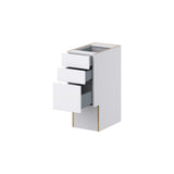 J COLLECTION Fairhope Bright White Slab Assembled Vanity ADA Drawer Base Cabinet with 3 Drawers (12 in. W x 30 in. H x 21 in. D)