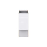 J COLLECTION Fairhope Bright White Slab Assembled Vanity ADA Drawer Base Cabinet with 3 Drawers (12 in. W x 30 in. H x 21 in. D)